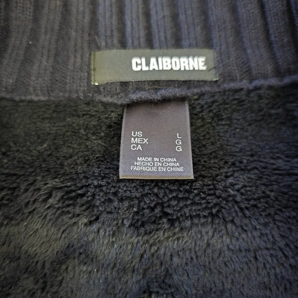 Claiborne Black Jacket - Faux Suede and Knit Materials - Size Large - Picture 2 of 6
